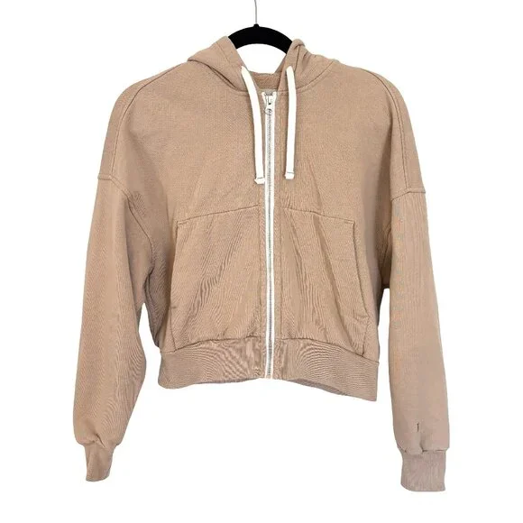 Everlane Track Organic Cotton Hoodie, Burnt Sugar, Size XS - Picture 3 of 6